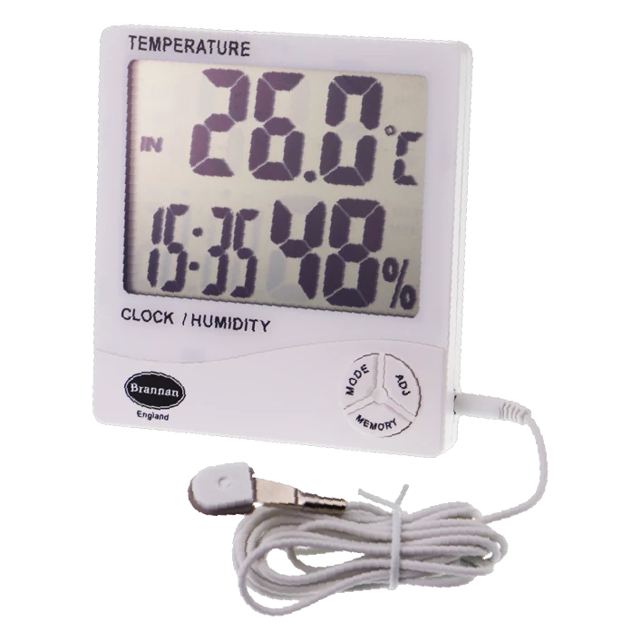 BRANNAN Jumbo Max/Min Thermometer & Hygrometer with Clock