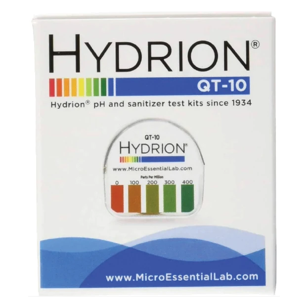 HYDRION Quat Dispenser Test Strips 0–400 ppm